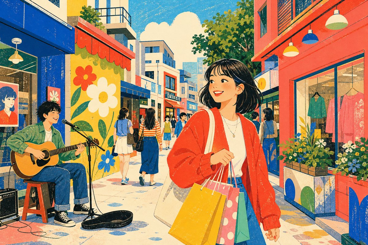 홍대 — 歩きたい通りとバスカーの街